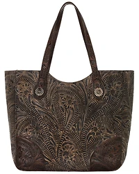 American West Women's Annie's Secret Collection Brown Distressed Large Zip Top Tote