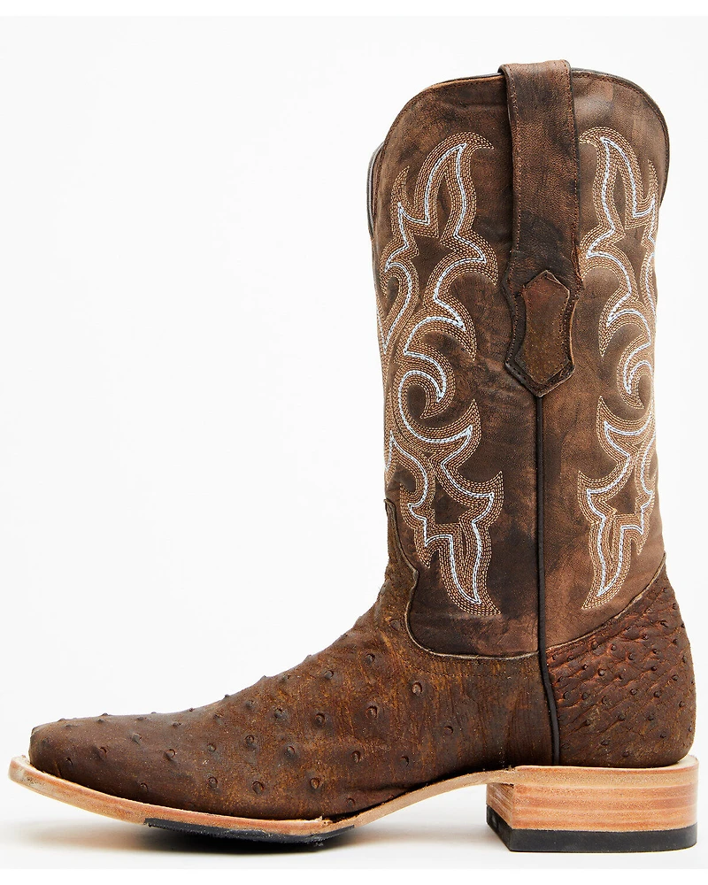 Tanner Mark Men's Exotic Full Quill Ostrich Western Boots - Broad Square Toe
