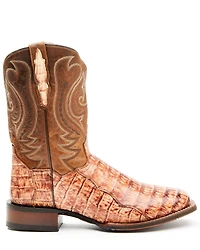 Dan Post Men's Tan Caiman Belly Western Boots - Broad Square Toe