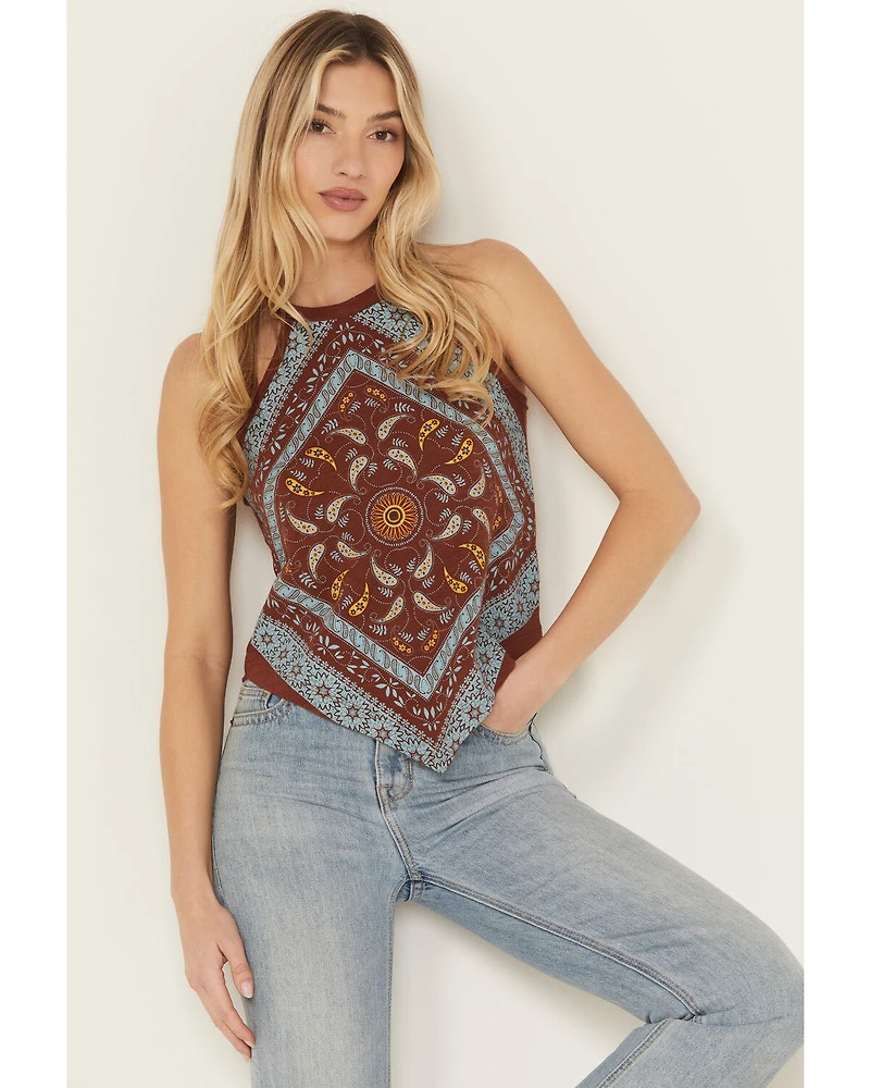 Shyanne Women's Bandana Print Halter Tank