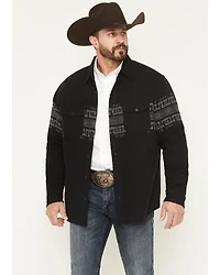 Cody James Men's Southwestern Border Print Sherpa Lined Flannel Shirt Jacket