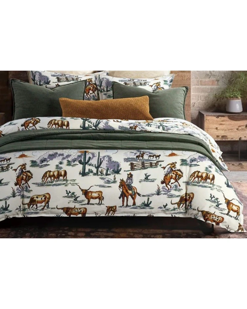HiEnd Accents 3pc Ranch Life Reversible Comforter Bedding Set - Super Queen