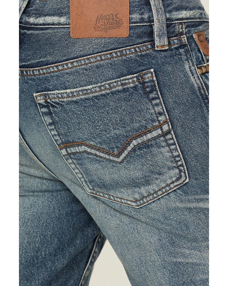 Moonshine Spirit Men's Slasher Wash Decker Slim Straight Rigid Denim Jeans