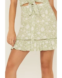 Shyanne Women's Floral Print Button Front Skirt