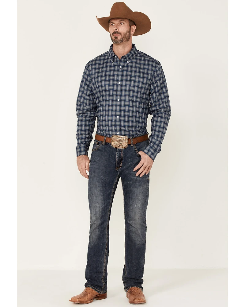 Cody James Core Men's Wicker Small Plaid Long Sleeve Button Down Western Shirt