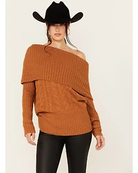 Shyanne Women's Off The Shoulder Cable Knit Sweater