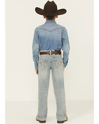 Rock & Roll Denim Boys' Light Wash Bootcut Stretch Jeans