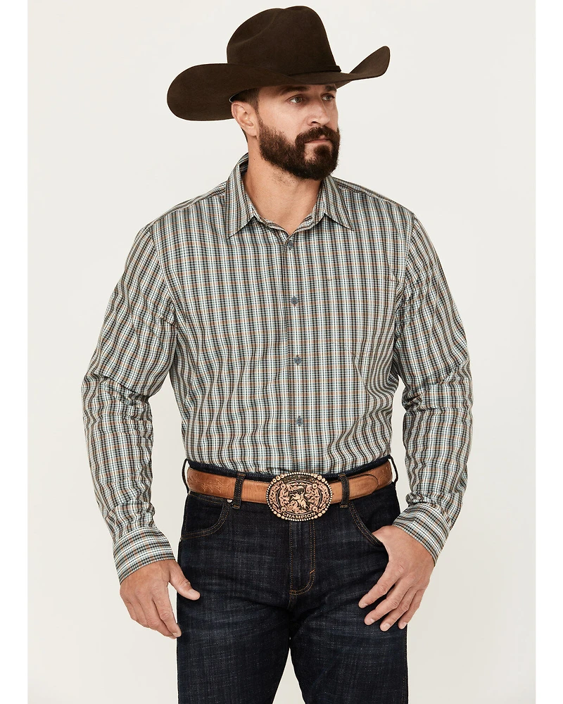 Gibson Trading Co Men's Stadium Plaid Print Long Sleeve Button-Down Shirt