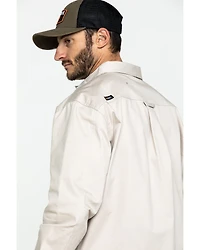 Hawx Men's Khaki Stretch Twill Long Sleeve Work Shirt