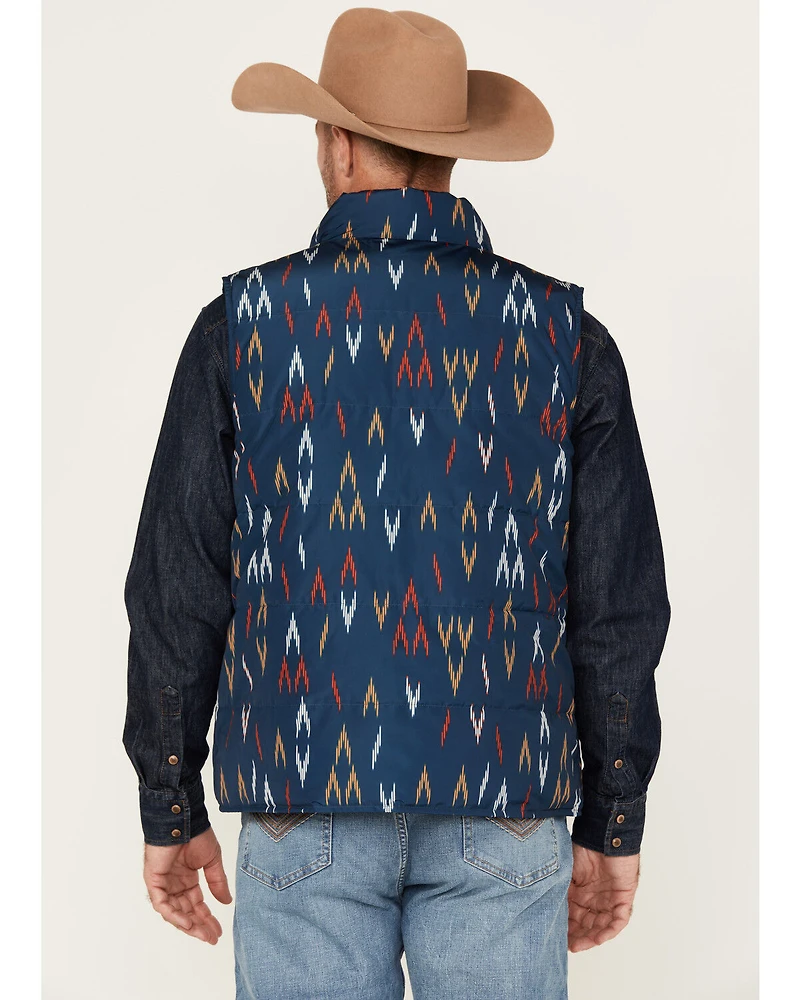 RANK 45® Men's Spaced Geo Print Reversible Puffer Vest