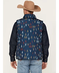 RANK 45® Men's Spaced Geo Print Reversible Puffer Vest