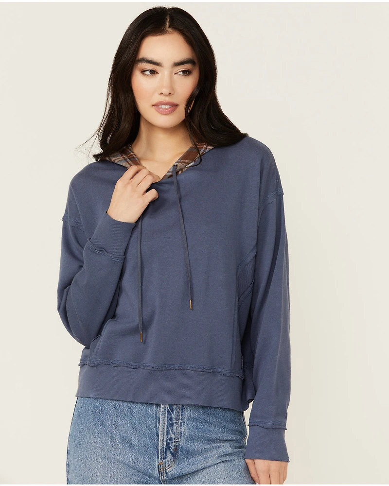 Cleo + Wolf Women's Amir Plaid Hooded Sweatshirt