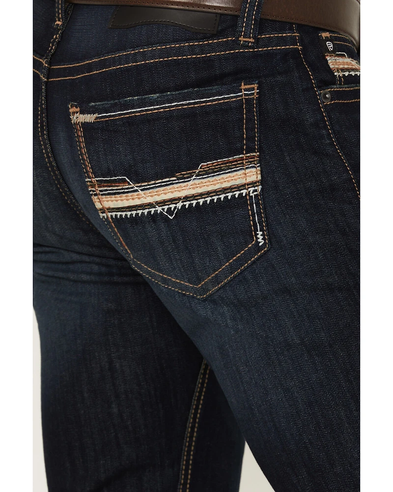 Rock & Roll Denim Men's Revolver Dark Wash Slim Straight Stretch Jeans