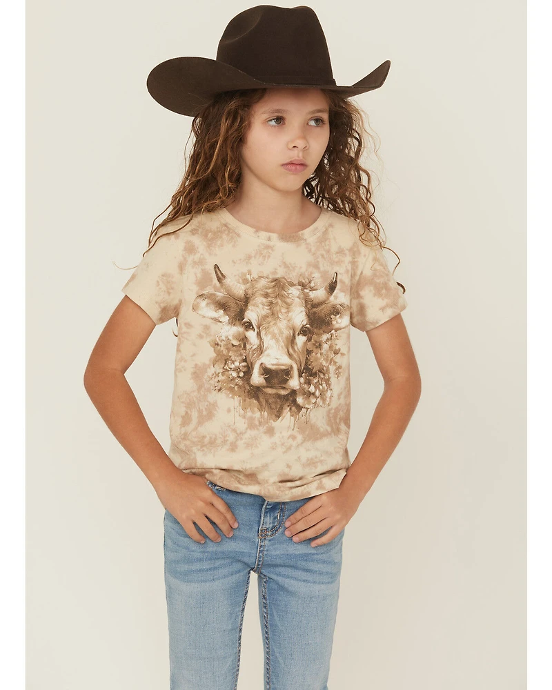 Shyanne Girls' Cow Cloud Short Sleeve Graphic Tee