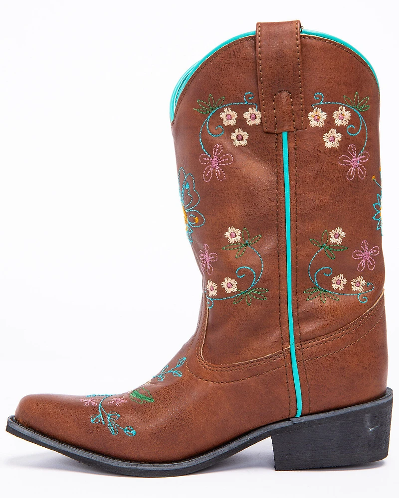 Shyanne Girls' Floral Embroidery Western Boots - Snip Toe