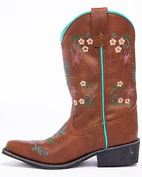 Shyanne Girls' Floral Embroidery Western Boots - Snip Toe