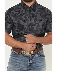 Rock & Roll Denim Men's Tek Camo Print Short Sleeve Snap Stretch Western Shirt