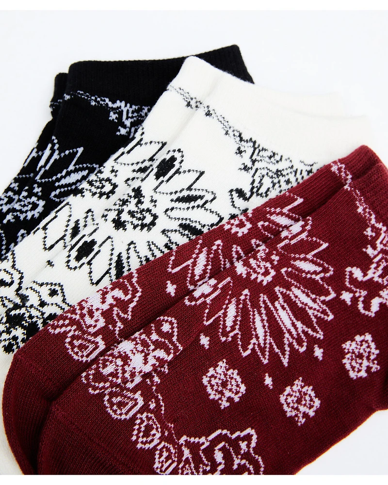 Shyanne Women's Bandana No Show Socks - 3 Pack