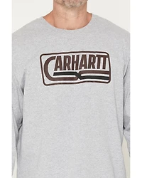 Carhartt Men's Logo Loose Fit Heavyweight Long Sleeve Graphic T-Shirt