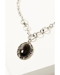Shyanne Women's Heritage Valley Brown Agate Pendant Jewelry Set - 2 Piece
