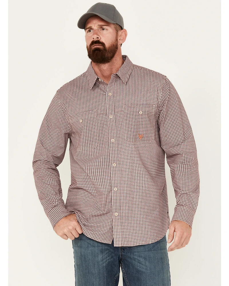 Hawx Men's FR Lightweight Printed Long Sleeve Button-Down Stretch Work Shirt
