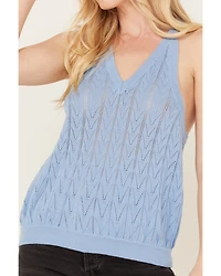 Cleo + Wolf Women's V-Neck Flared Sweater Tank