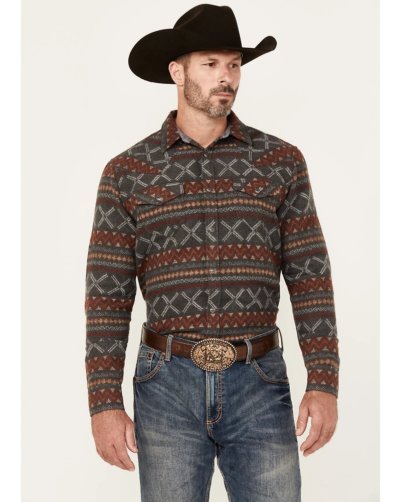 Cody James Men's Stand Tall Southwestern Print Long Sleeve Snap Western Shirt - Big
