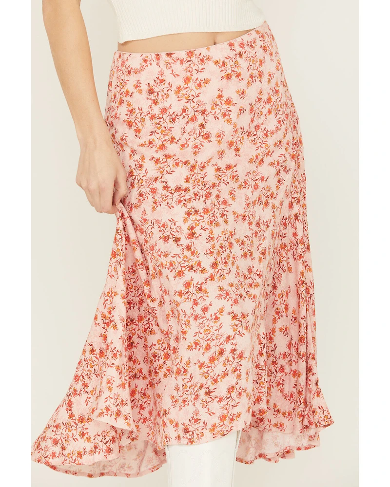 Shyanne Women's Floral Print High-Low Midi Skirt