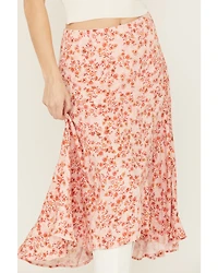 Shyanne Women's Floral Print High-Low Midi Skirt
