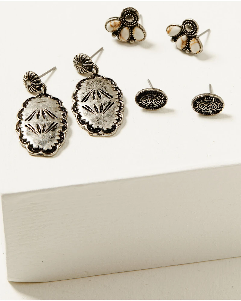 Shyanne Women's Isla Oasis Stamped Earring Set - 6 Piece
