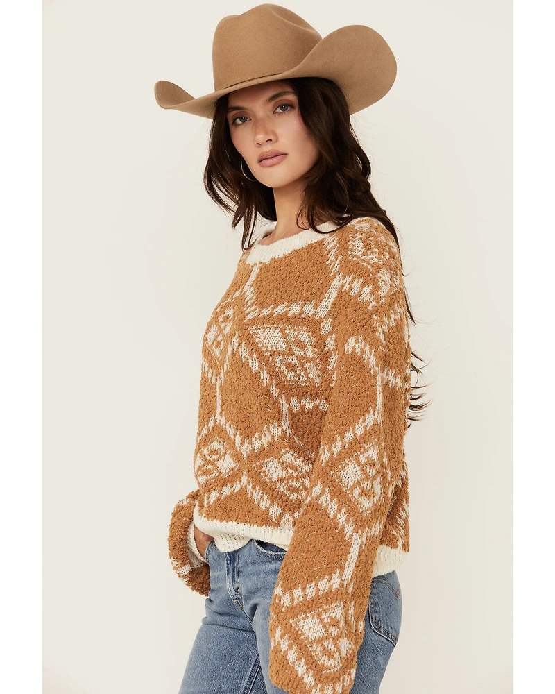 Rock & Roll Denim Women's Geo Print Sweater