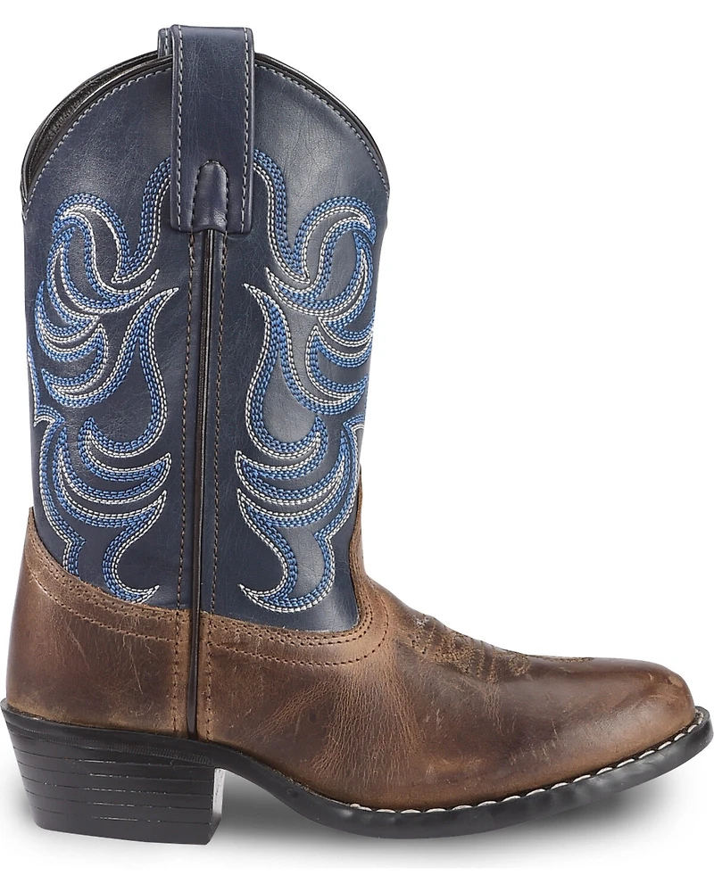 Cody James Boys' Holt Two-Tone Embroidered Western Boots - Round Toe