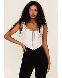 Understated Leather Women's Studded Moto Bustier