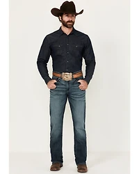 Rock 47 by Wrangler Men's Lander Dark Wash Slim Bootcut Stretch Denim Jeans