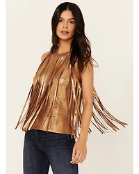 Idyllwind Women's Prescott Foiled Faux Suede Fringe Tank