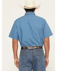 Ely Walker Men's Bandana Print Short Sleeve Pearl Snap Western Shirt