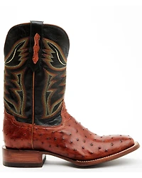 Cody James Men's Exotic Full-Quill Ostrich Western Boots - Broad Square Toe