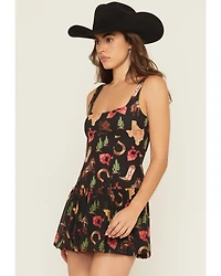 Show Me Your Mumu Women's Texas Hold Em Printed Malro Sleeveless Mini Dress