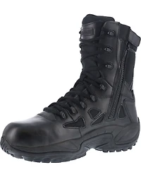 Reebok Men's Stealth 8" Lace-Up Black Side-Zip Work Boots - Soft Toe