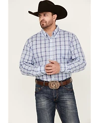 Wrangler Riata Men's Assorted Plaid Print Long Sleeve Button-Down Western Shirt