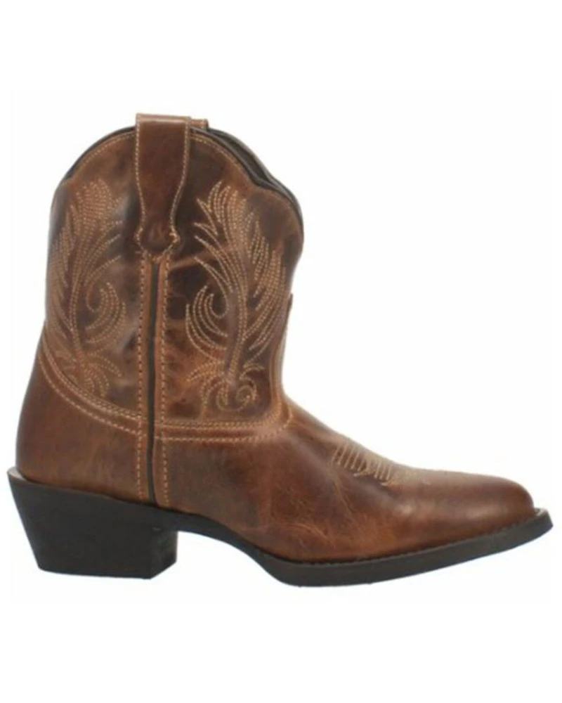 Laredo Women's Brown Shortie Western Booties - Round Toe