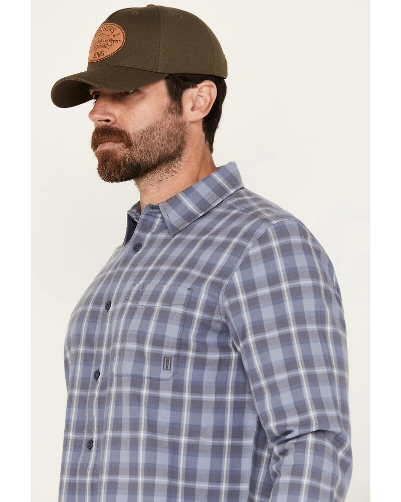Brothers and Sons Men's Atascosa Plaid Print Long Sleeve Button Down Shirt