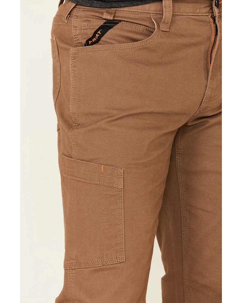 Ariat Men's Field Khaki Rebar M7 Durastretch Made Tough Double Front Straight Leg Work Pants