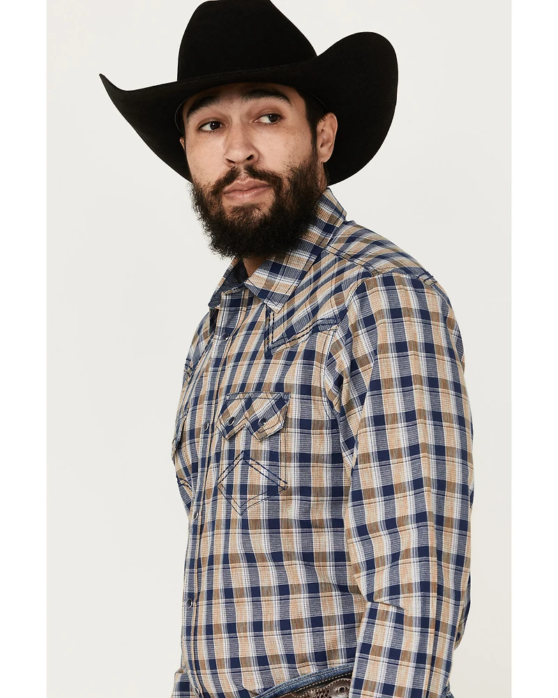 Cody James Men's Colt Plaid Print Long Sleeve Snap Western Shirt - Big