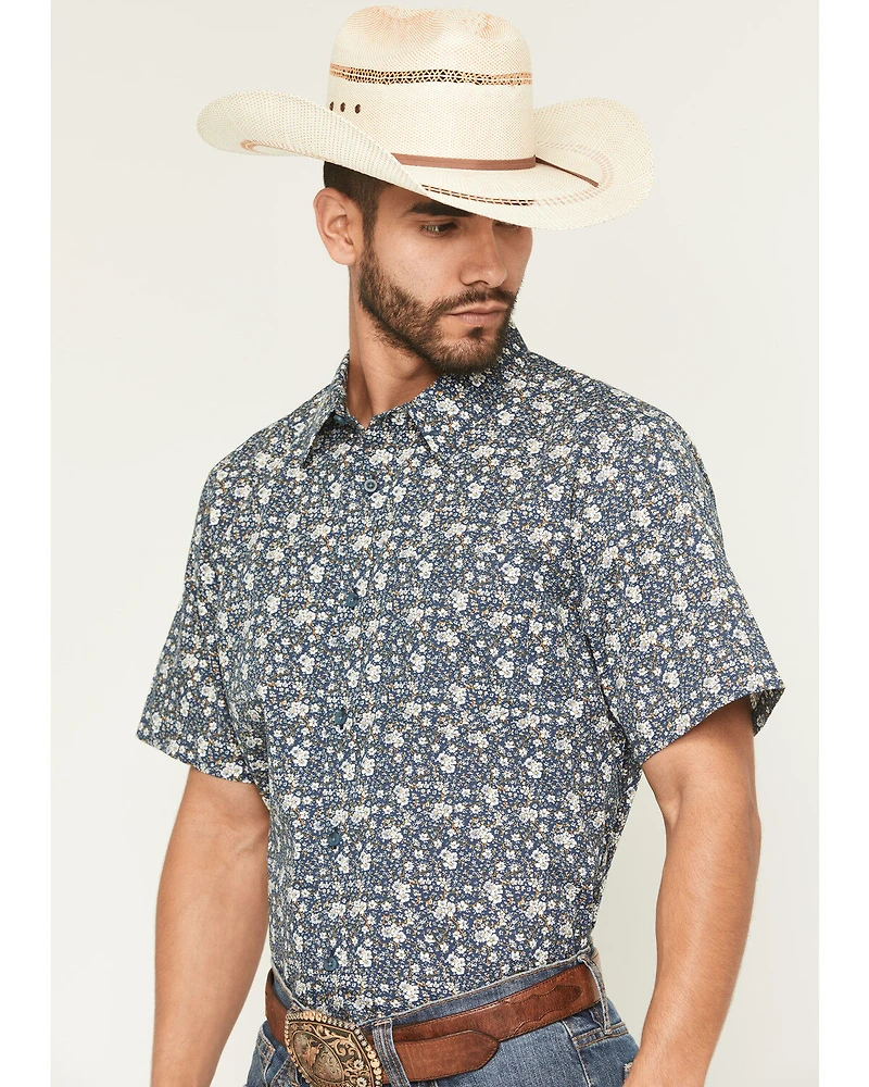 Gibson Trading Co Men's Scenic Route Floral Print Short Sleeve Button-Down Western Shirt