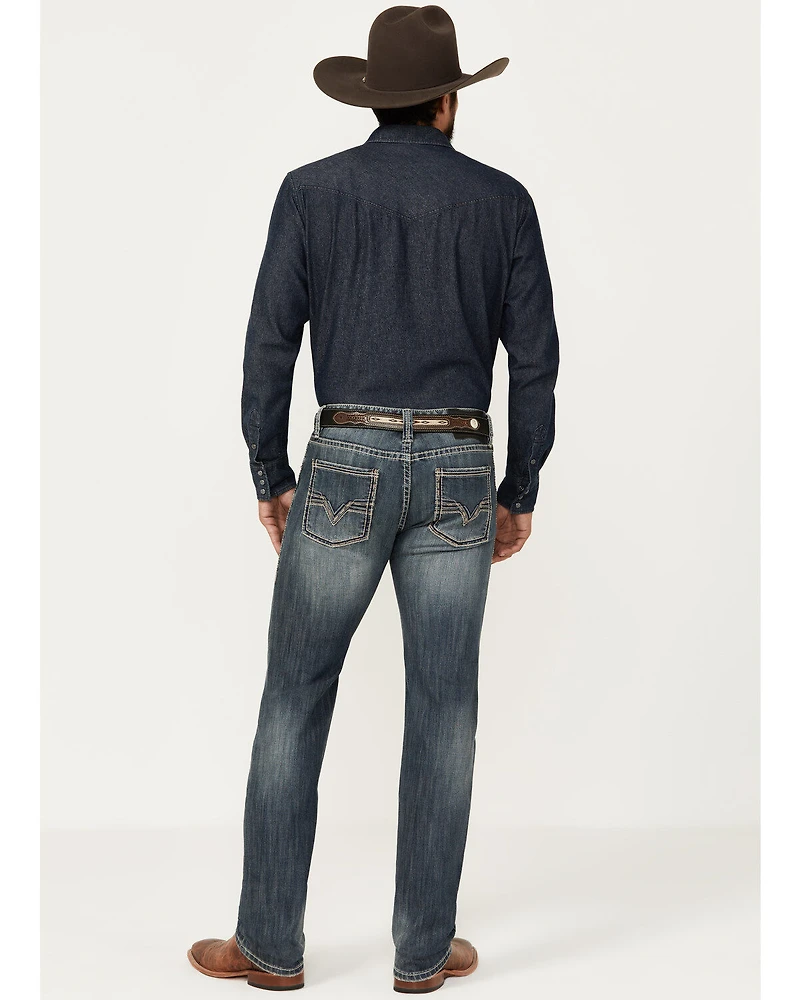 Rock & Roll Denim Men's Revolver Medium Vintage Wash Slim Straight Reflex Jeans