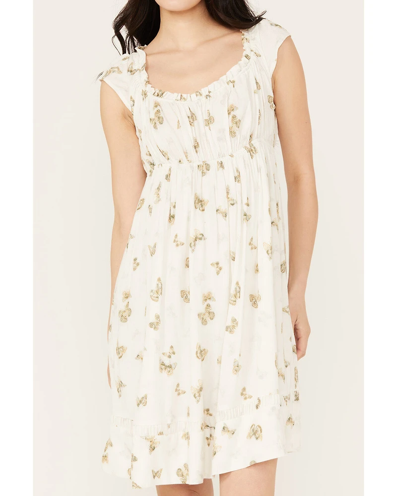 Cleo + Wolf Women's Butterfly Print A-Line Mini Dress