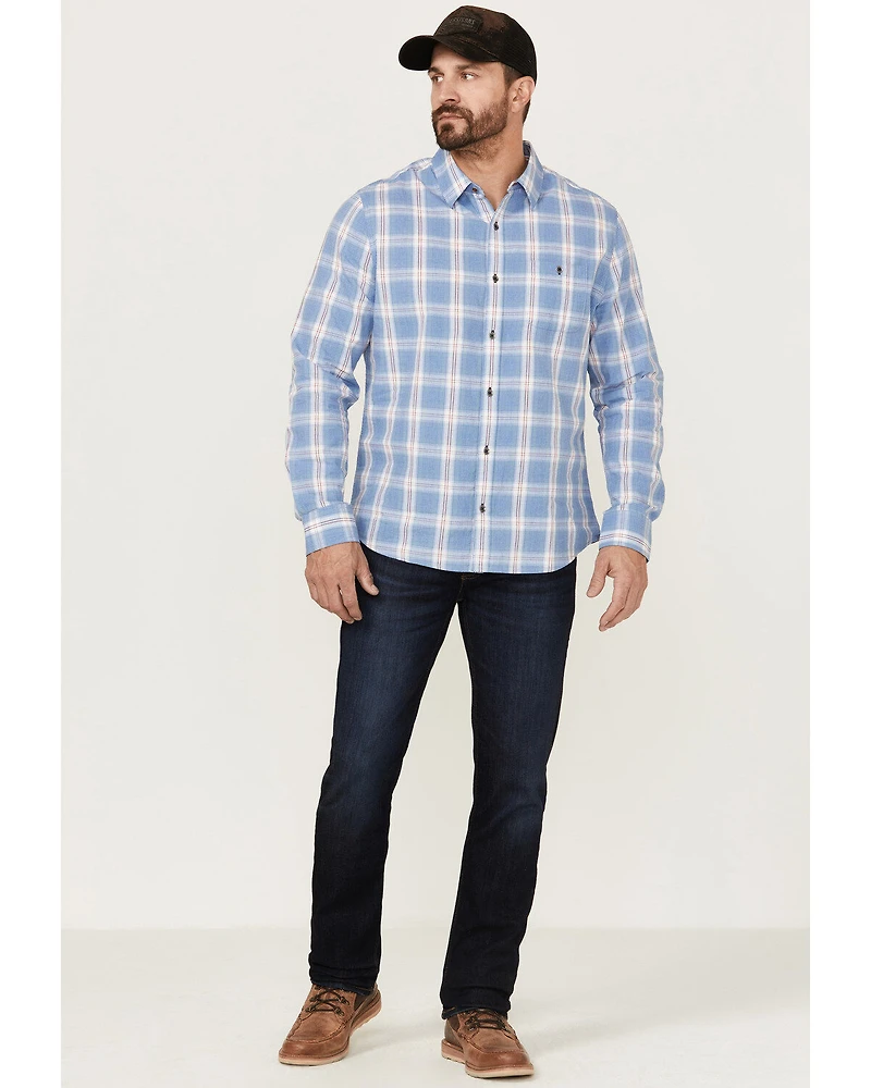 Flag & Anthem Men's Sanderson Dobby Plaid Long Sleeve Button Down Western Shirt