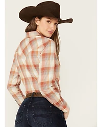 Wrangler Retro Women's Plaid Print Long Sleeve Pearl Snap Western Shirt
