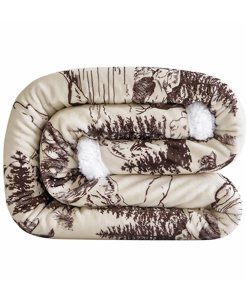 HiEnd Accents White Pine Sherpa Throw